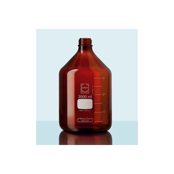 Cp Lab Safety. Duran PURE Bottle Only, Amber Borosilicate Glass, GL45, 10 Liter, Each 818068602 - main